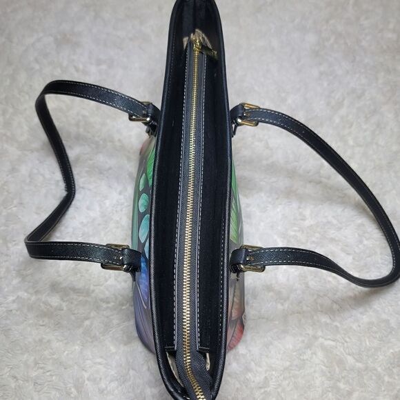 Rainbow Hawaiian Floral Print Tote Purse with Matching Wallet - Picture 4 of 13